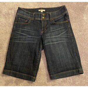 CAbi Womens Dark Wash Denim Bermuda Shorts Size 6 Cotton Blend